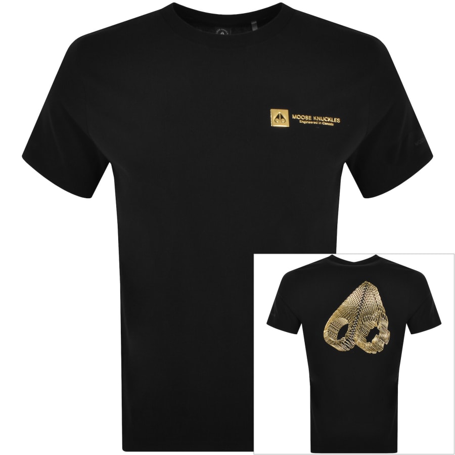 Moose Knuckles Keshi Gold T Shirt Black | Mainline Menswear ca